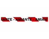 Ruban Rubaplast® rouge et blanc préimprimé "AMIANTE" TALIAPLAST
