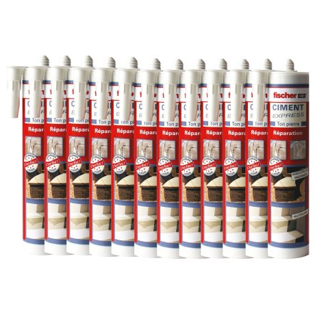 Cartouche ciment express 310 ml, ton pierre, carton de 12 - FISCHER