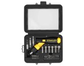 Coffret tournevis pistolet articulé à cliquet, embouts et douilles (25 pièces) STANLEY